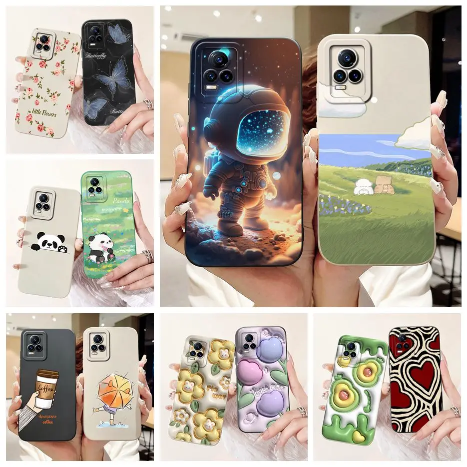 Funda de teléfono a prueba de golpes para Vivo V21e 4G, nueva moda, cubierta pintada en caramelo, Fundas suaves Coque, V21 V 21 e VivoV21e