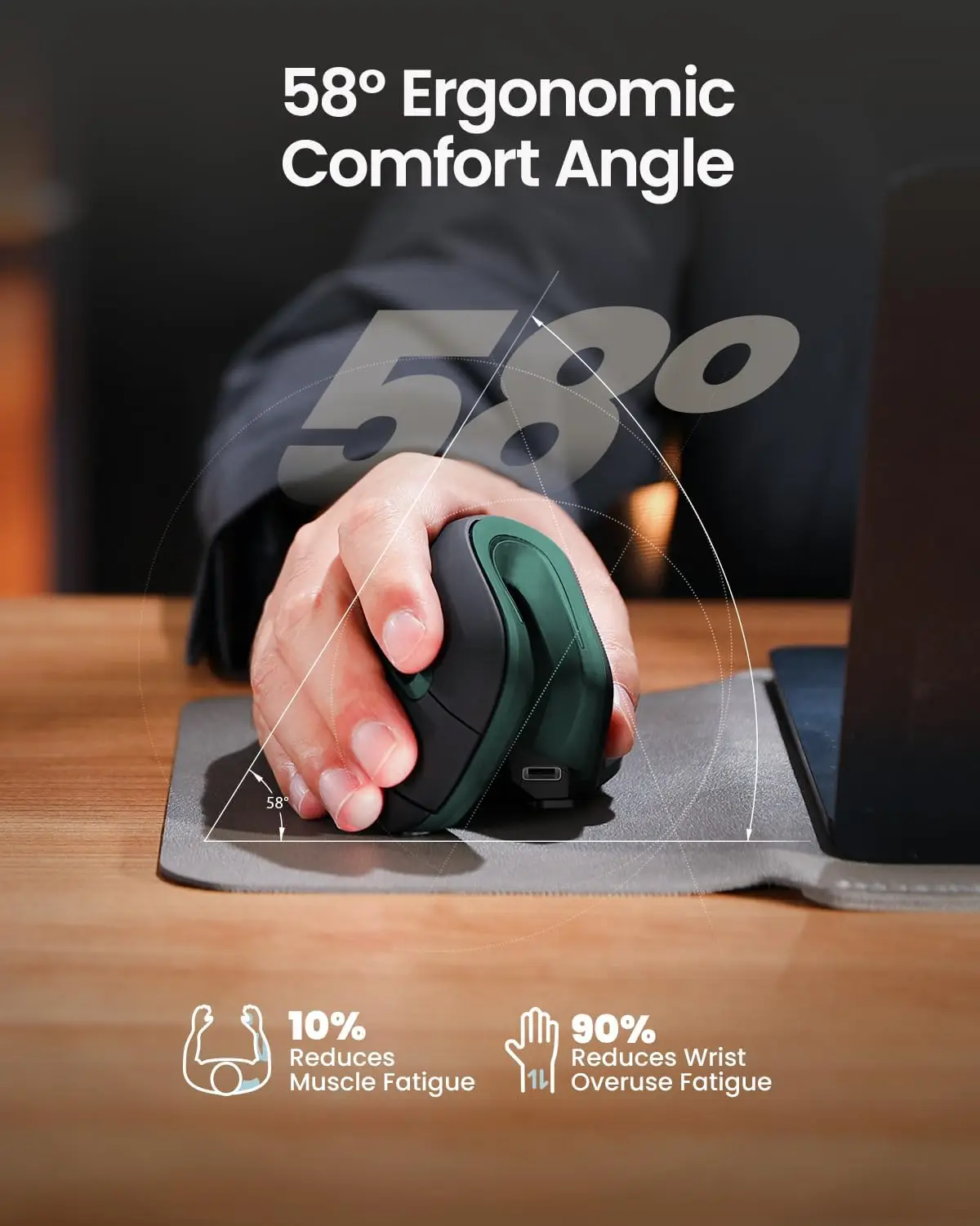 ProtoArc EM11 Ratón Ergonómico Inalámbrico Recargable Bluetooth - imagen 2