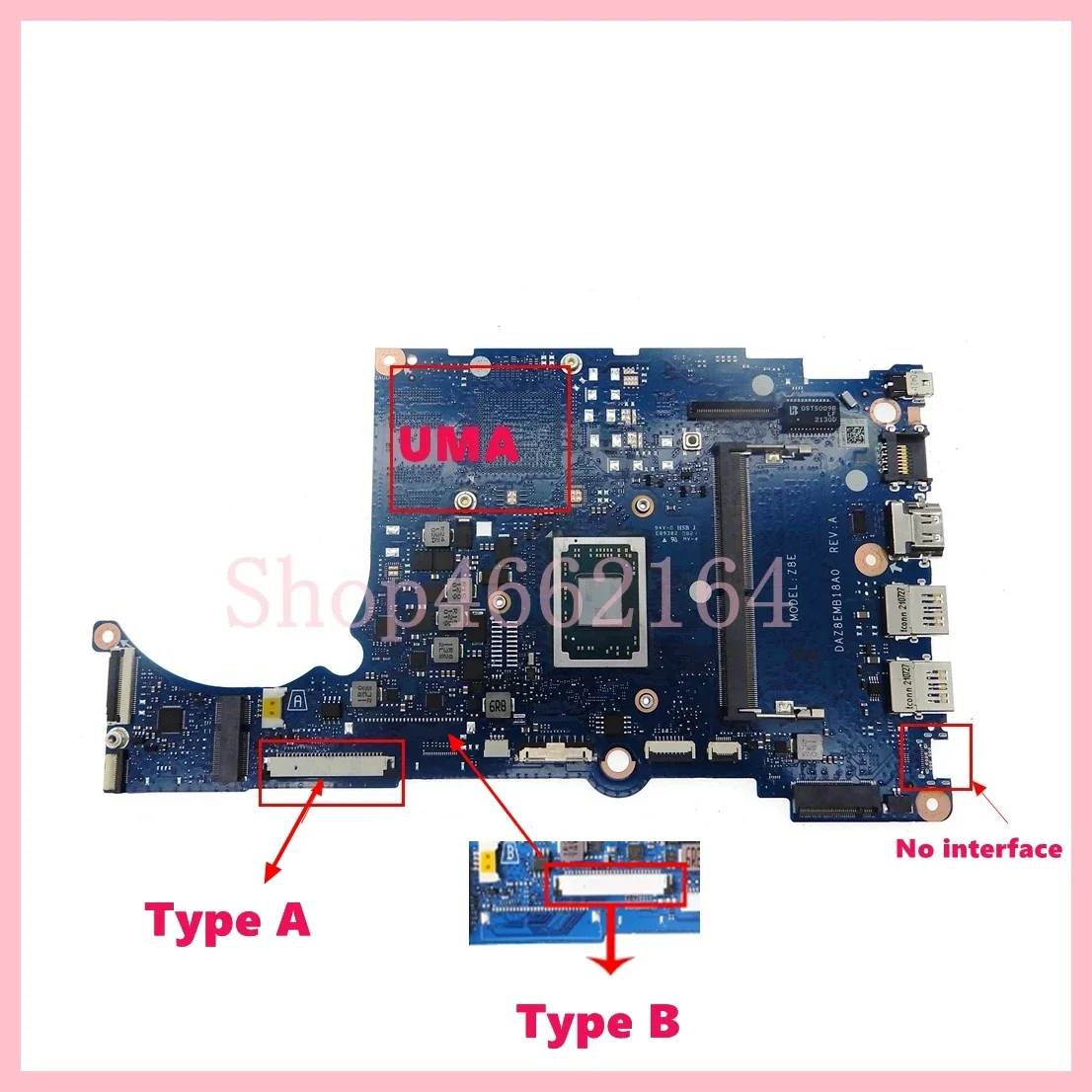 DAZ8EMB18A0 con CPU A3020E/R3-3250U 0GB/4GB-RAM placa base para ACER Aspire EX215-22 A314-23 A315-23 A515-46 placa base para ordenador portátil - imagen 3