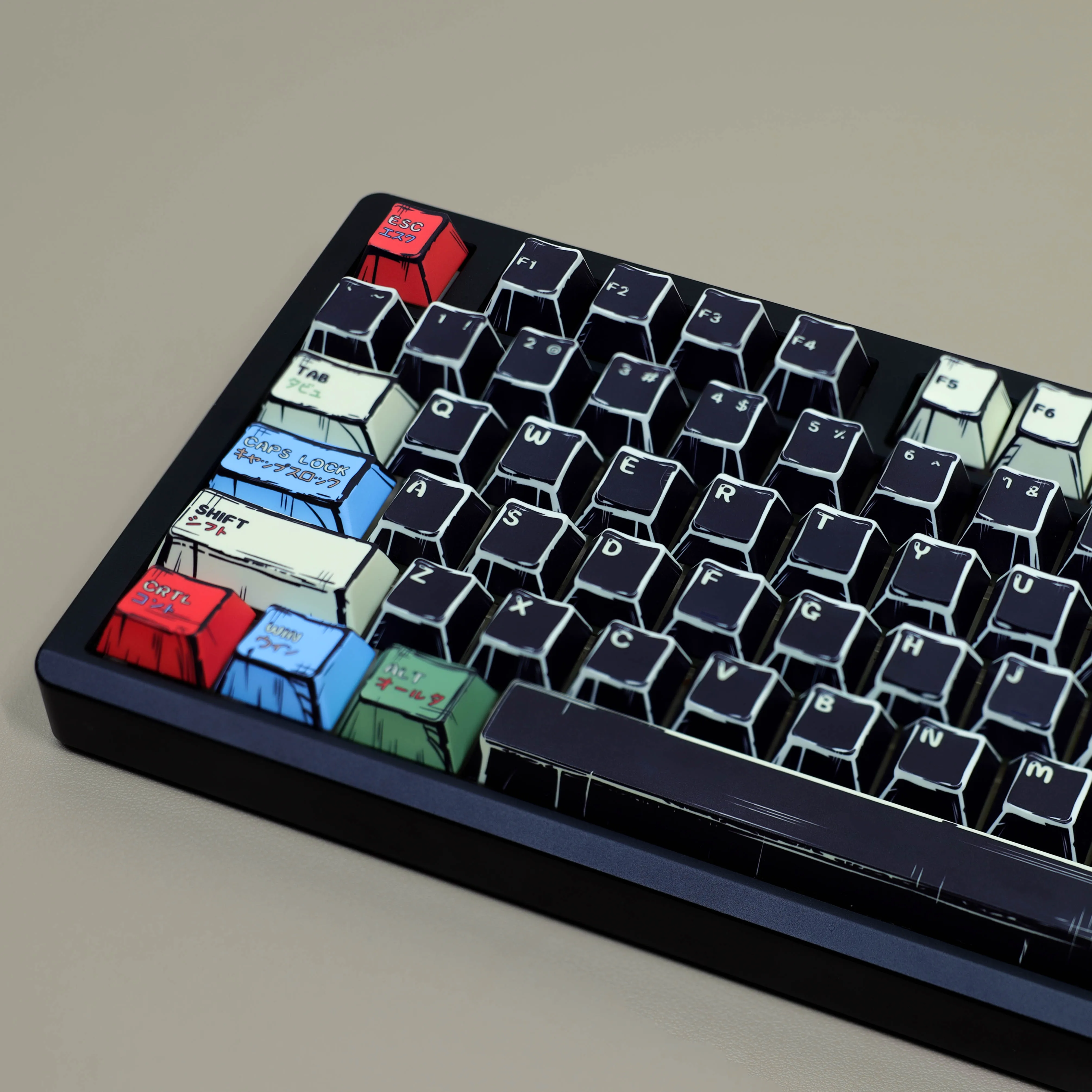 Monster Anime Keycaps dibujos animados 143 teclas PBT Keycap Cherry Keycaps Japón Key Cap tinte-sub tapas de teclado mecánico para 64/68/71/108 - imagen 4