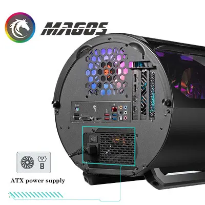 RGB ITX-carcasa panorámica para ordenador de escritorio, gabinete de Gamer MOD, chasis de M-ATX, vidrio templado, penetración completa, refrigeración por agua - imagen 5