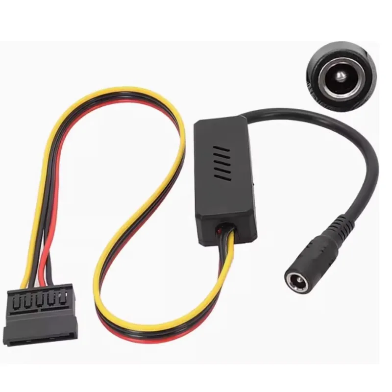 Adaptador 12V DC 5525 a SATA SSD HDD cable de disco duro DC 12V a SATA 12V + 5V a SATA Molex cable de alimentación de 4 pines 15 pines para HDD SATA - imagen 3