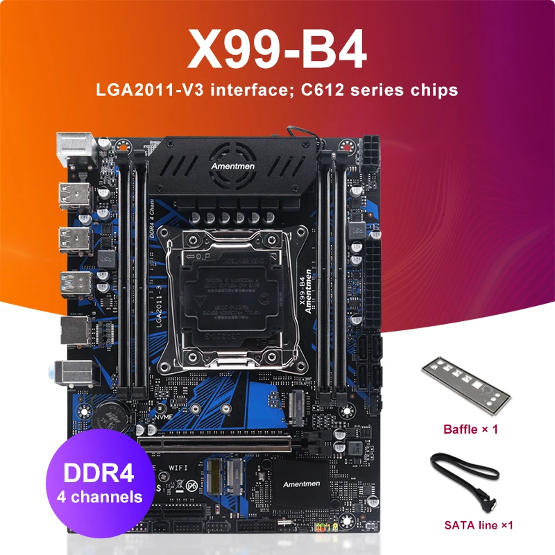 Placa base X99 micro-atx LGA 2011 V3 DDR4 RAM M.2 Wifi/NVME para CPU Xeon E5 V3/V4 - imagen 2