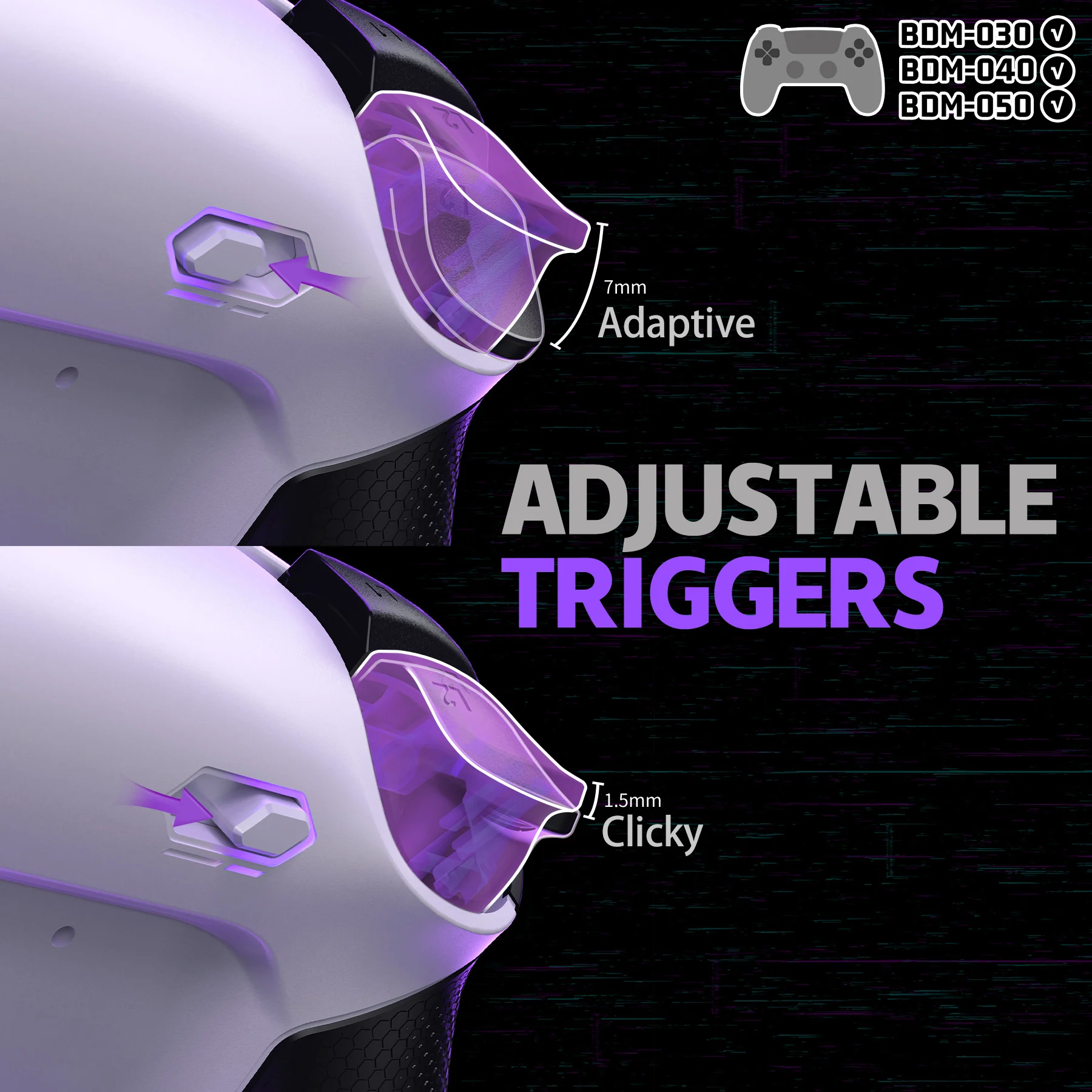 eXtremeRate RISE4 Plus MAX Kit de botón trasero extraíble con parada de gatillo clicky y empuñadura de goma para controlador ps5 BDM-030 040 050 - imagen 3