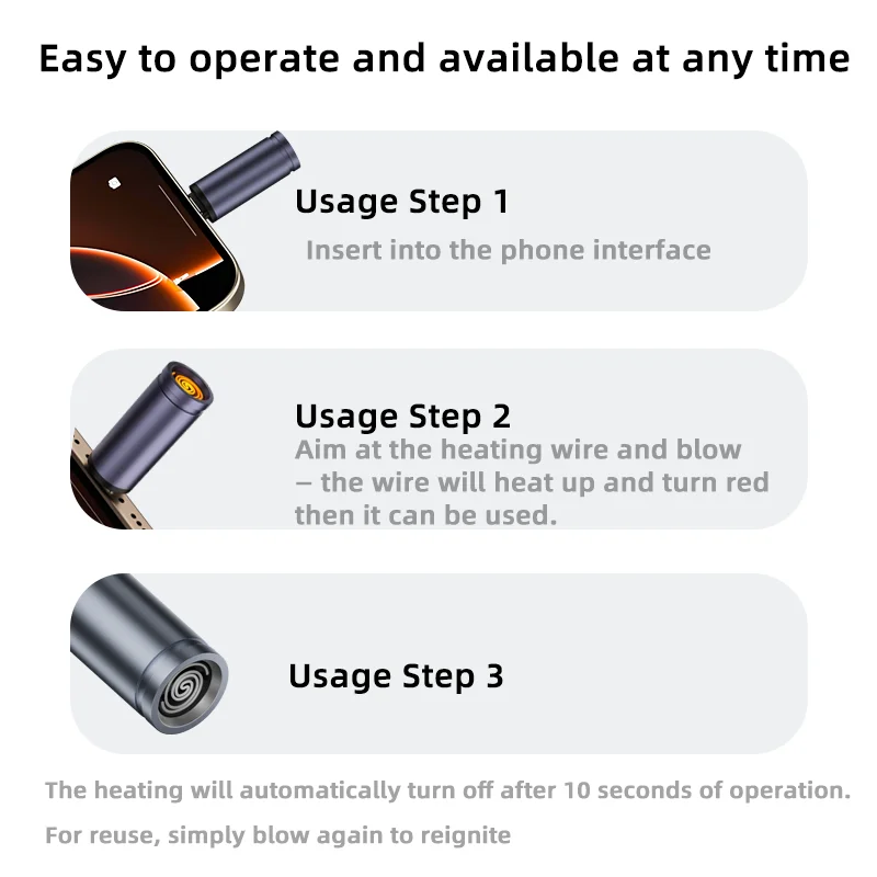 Encendedor eléctrico compacto tipo C para un fácil transporte y almacenar Mini encendedor de cigarrillos tipo C para viajes aéreo al aire libre sin llama - imagen 5