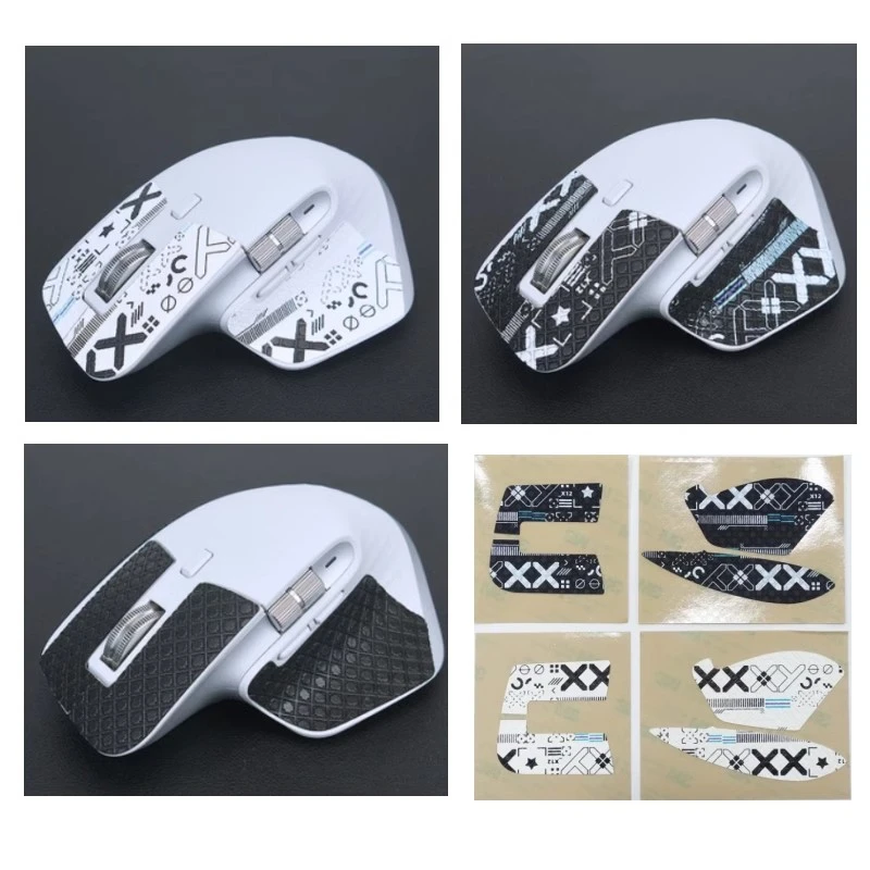 Pegatina antideslizante para ratón, cinta adhesiva antisudor para Logitech MX Master 3 3S, color blanco y negro, Hua Zhong HZ-B/W-XX, 1 paquete