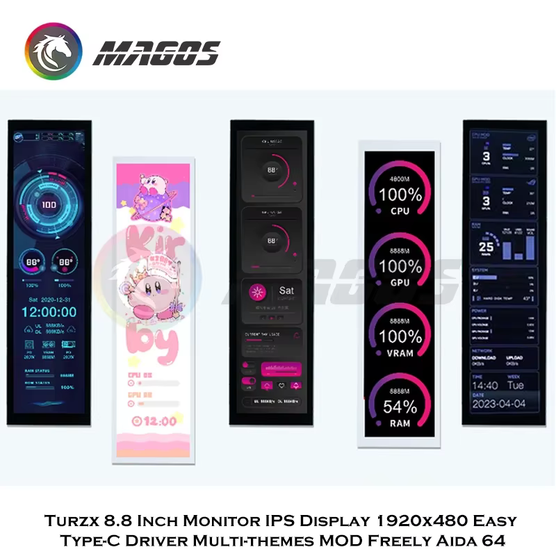 Turzx Monitor 8,8 pulgadas IPS 1920x480 con USB-C - imagen 3