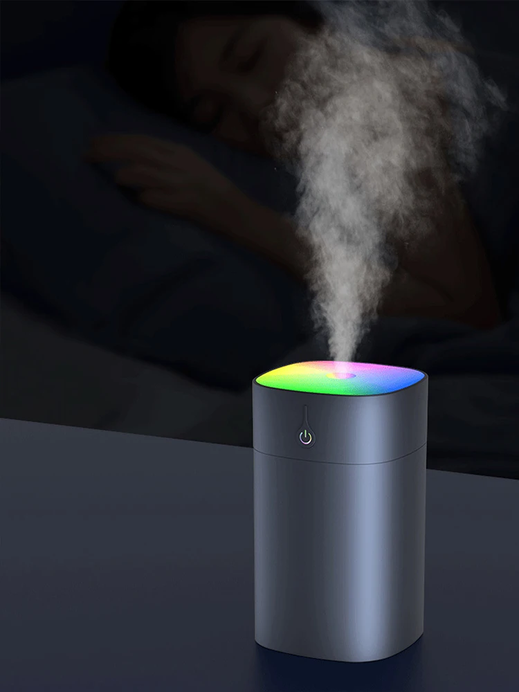 Pequeño humidificador de taza de luz de color cuadrado, puede cambiar la forma de pulverización, pequeño humidificador portátil, adecuado para escritorio/coche - imagen 4