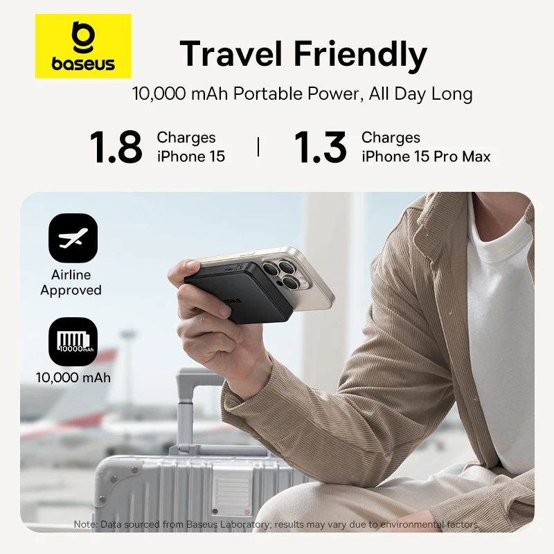 Baseus Qi2 Banco de energía magnético 10000mah carga rápida Powerbank carga inalámbrica 22,5 W cargador de batería externo para iPhone 17 16 - imagen 4