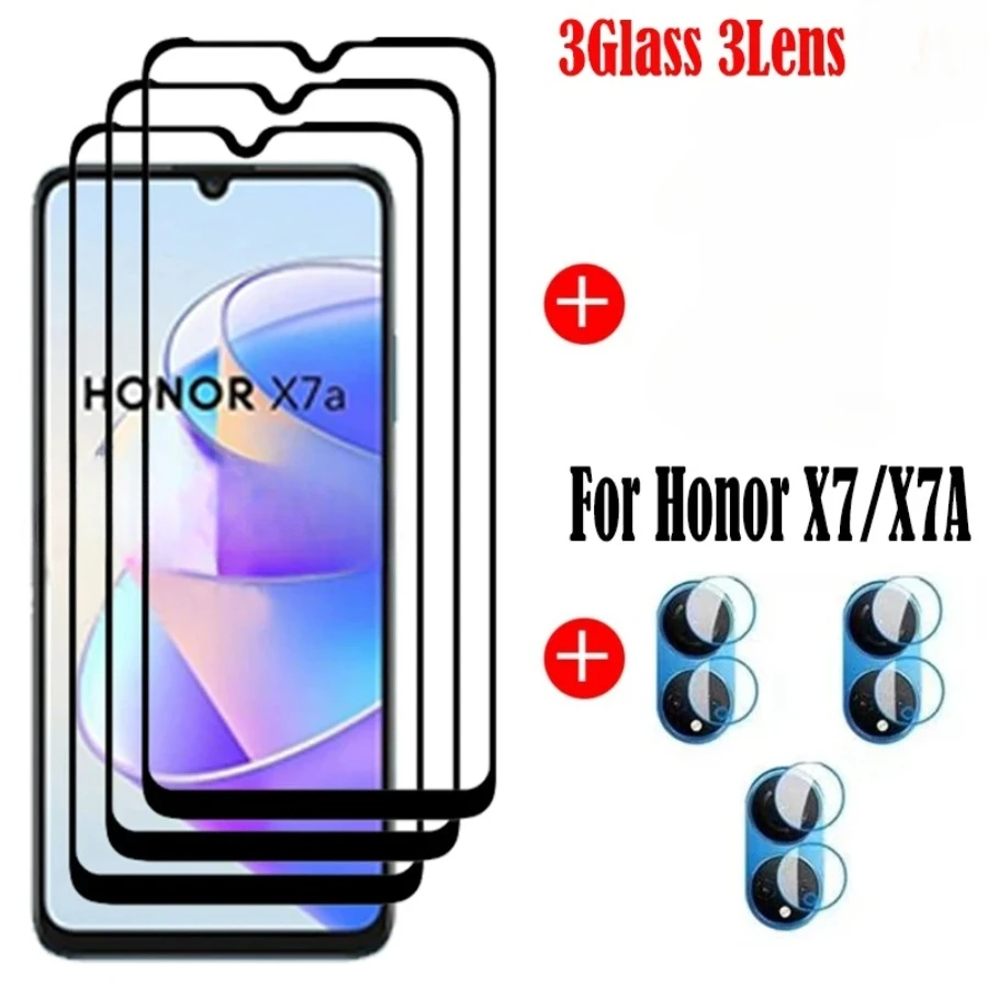 Vidrio templado de cubierta completa para Honor X7A, Protector de pantalla de cristal para cámara Honor X7a, película para Huawei Honor X7 Glass