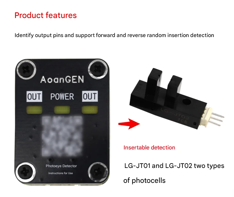 Probador de interruptor fotoeléctrico para mecanismo de monedas Arcade - Detector de sensor de salida de drenaje abierto con alimentación tipo C - imagen 4