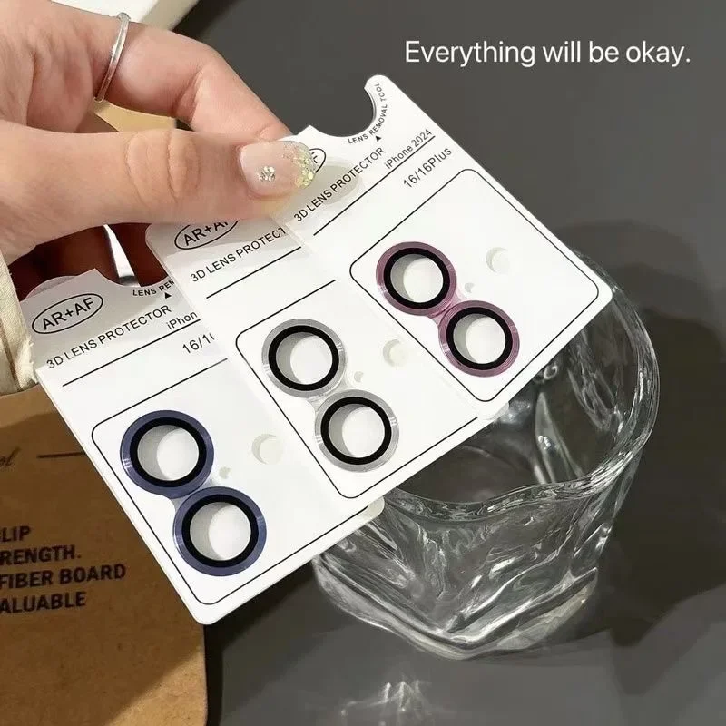 Protector de lente de cámara de cristal con anillo de Metal, 2-3 Uds., para IPhone 17 15 16 Pro Max 14 Plus 13Pro 14Pro para IPhone 17, accesorios - imagen 3