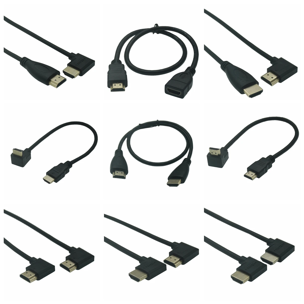 Convertidor HDMI macho a hembra con ángulo dual