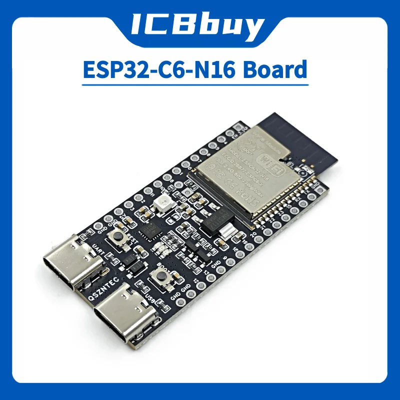 ESP32-C6 16MB Flash ESP32 WiFi + Bluetooth Internet de las cosas Placa de desarrollo ESP Placa central ESP32-C6-DevKit N16 para Arduino