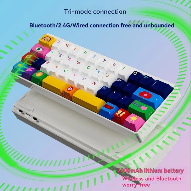 Teclado inalámbrico KM40, diseño 40%, personalizado, intercambiable en caliente, Bluetooth, triodo, junta tórica, teclados mecánicos de aluminio para juegos y oficina - imagen 3