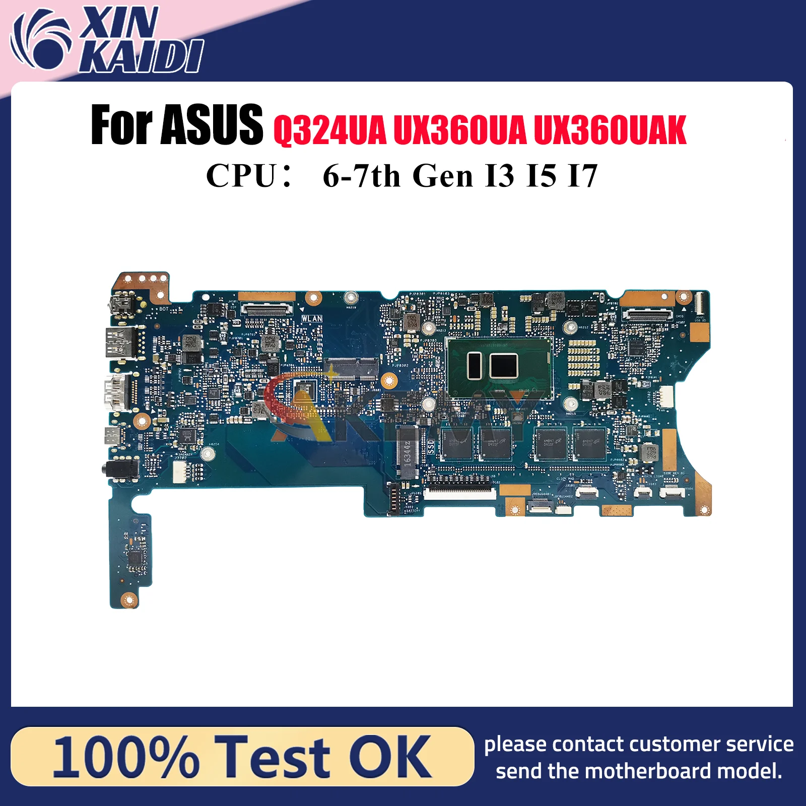 Placa base para ordenador portátil UX360UA para ASUS ZenBook UX360UA UX360UAK Q324UA UX360U placa base para portátil con I3 I5 I7 pruebas de CPU OK envío rápido