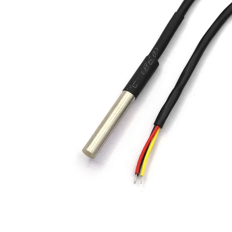 5 uds DS18B20 Sensor de temperatura 2M Sensor de temperatura impermeable con sonda de tubo térmico Digital de acero inoxidable para Arduino - imagen 3