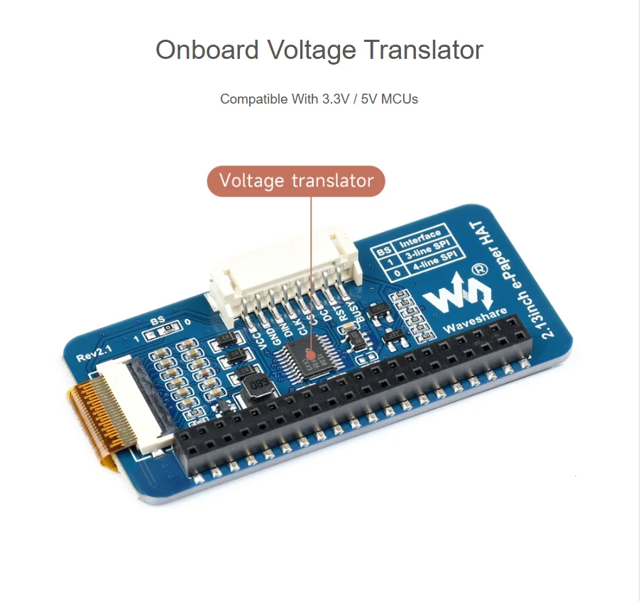 Sombrero de pantalla de tinta electrónica de 2,13 pulgadas, pantalla LCD de papel electrónico de 250x122 píxeles para Raspberry Pi 4B/3B+/3B/2B/Zero todas las series para versiones V3 o V4 - imagen 4