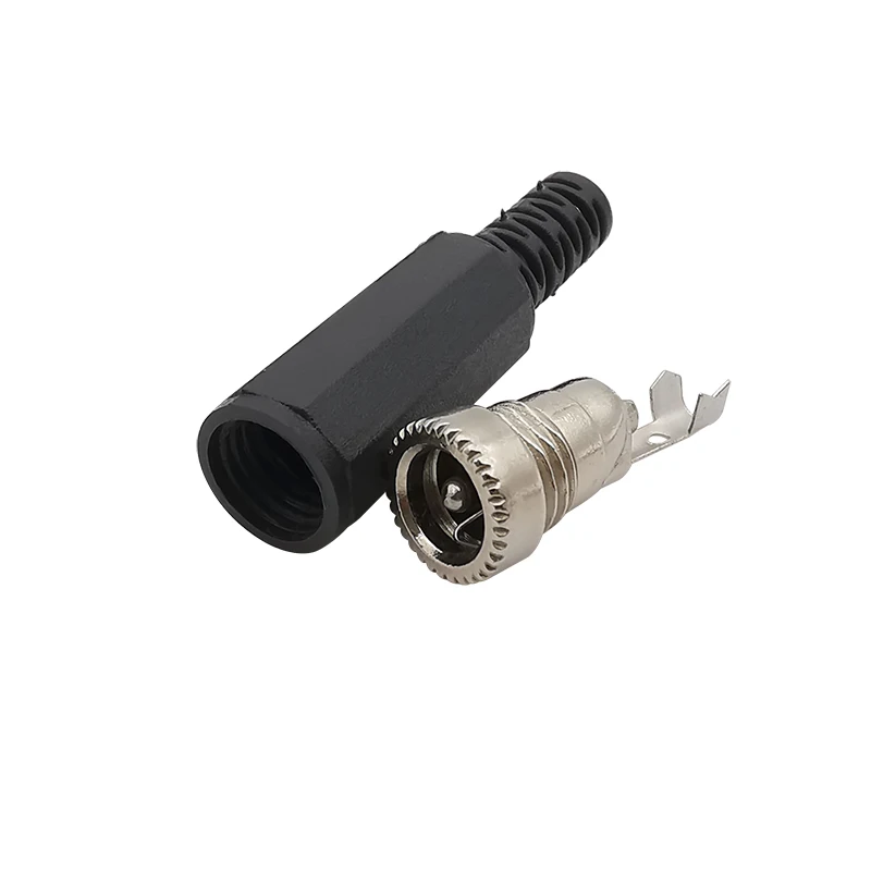 5 pares de caja de plástico de 5,5mm x 2,1mm enchufe macho de alimentación CC + conector hembra de soldadura toma eléctrica - imagen 4