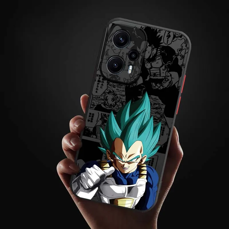 D-Dragon Ball Anime Vegeta funda para Xiaomi Poco X6 X5 X4 M6 M5 F6 F5 C65 Pro GT 5G funda de teléfono translúcida esmerilada - imagen 5