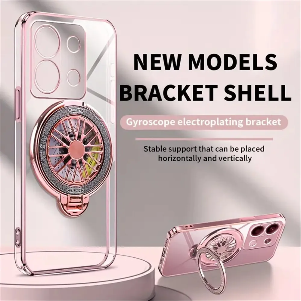 Redmi Note 14 funda con soporte magnético giroscopio de rotación de lujo para Xiaomi Redmi Note 14 13 Pro 5G 4G Note 13 Pro Plus cubierta transparente - imagen 5