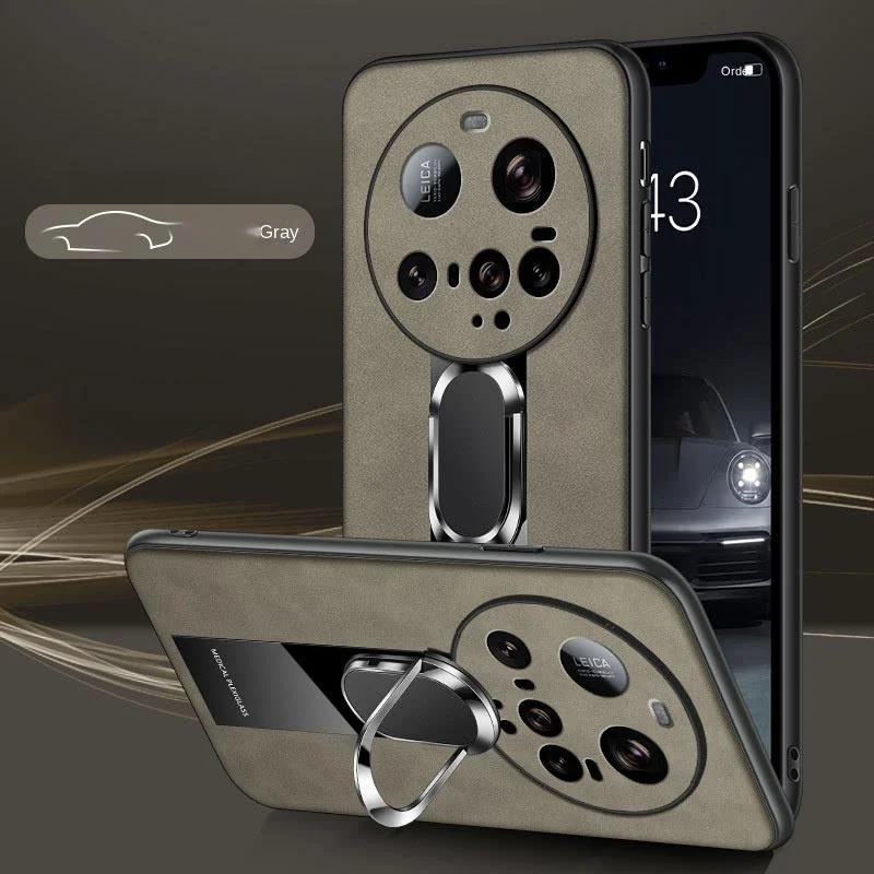 Nueva funda de teléfono con soporte de adsorción magnética para xiaomi 15 ultra fibra piel de oveja anticaída para xiaomi 15 ultra funda protectora - imagen 4