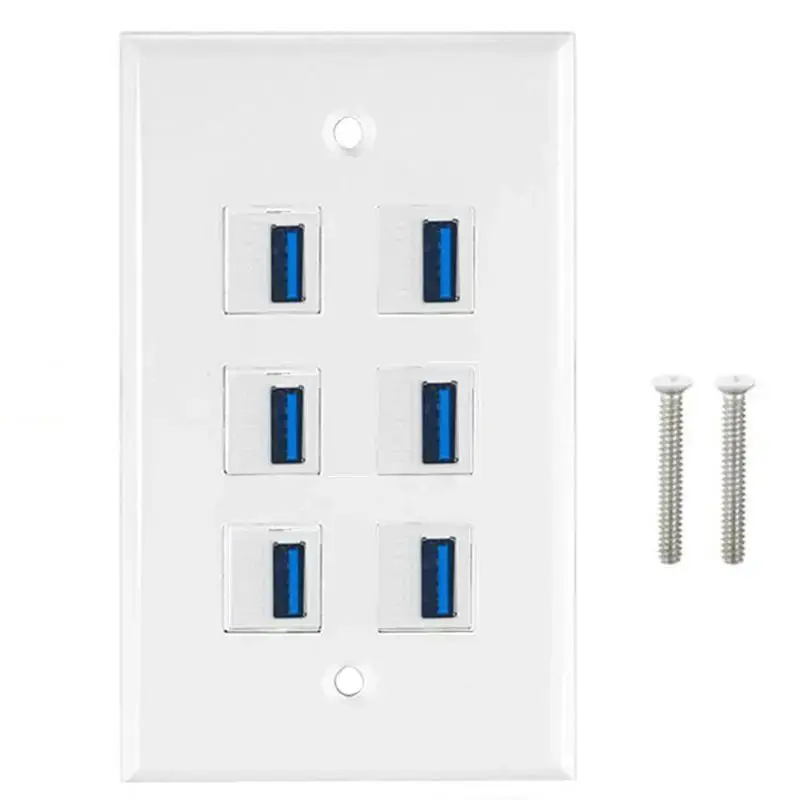 Multi puerto USB 3,0 versión 5Gbps velocidad tarjeta de datos hebilla soldadura libre enchufe Panel enchufe de pared 70mm * 115mm - imagen 3