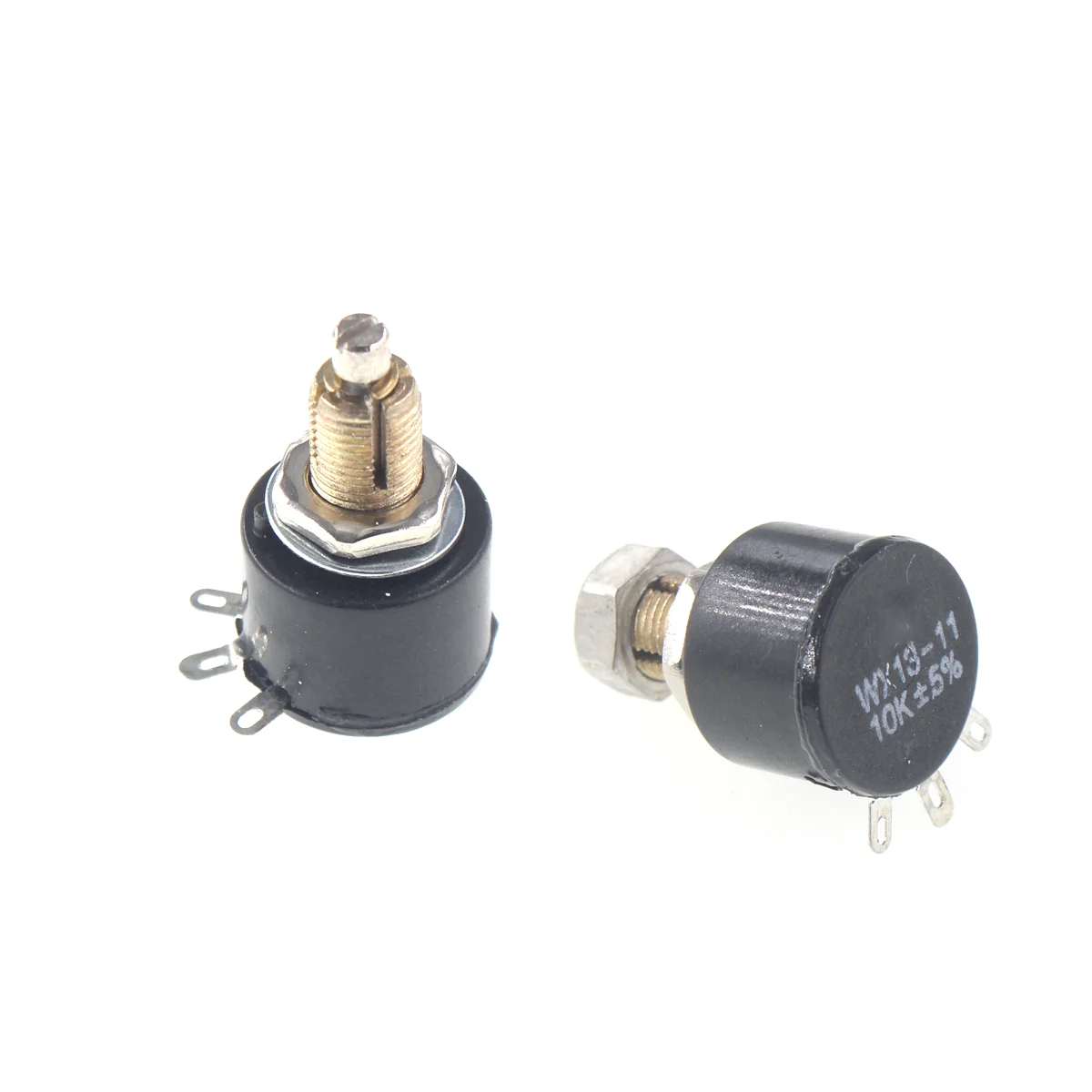 5 potenciómetros de un solo giro WX13-11 100VDC 1W. Potenciómetro de un solo giro WX1-4B con bloqueo 1K 2K2 4K7 10K - imagen 3