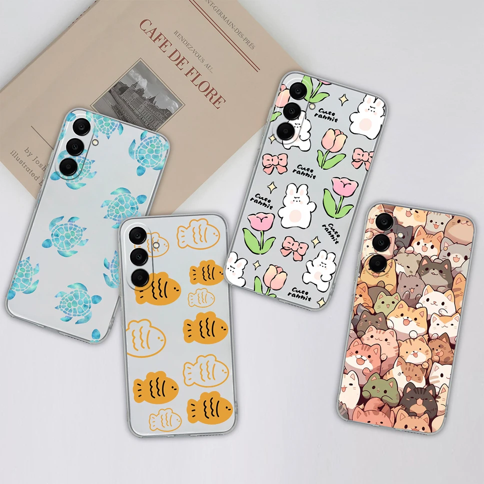 Para Samsung Galaxy M17 F17 5G funda de teléfono encantadora funda de silicona transparente de TPU suave de dibujos animados para Samsung M 17 F 17 parachoques ligero