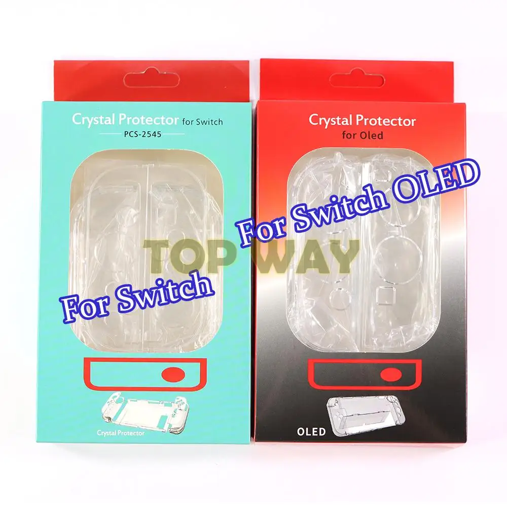 Carcasa transparente con soporte duro para Nintendo Switch OLED, funda protectora con tapa, protector de piel para consola OLED, 1 ud.