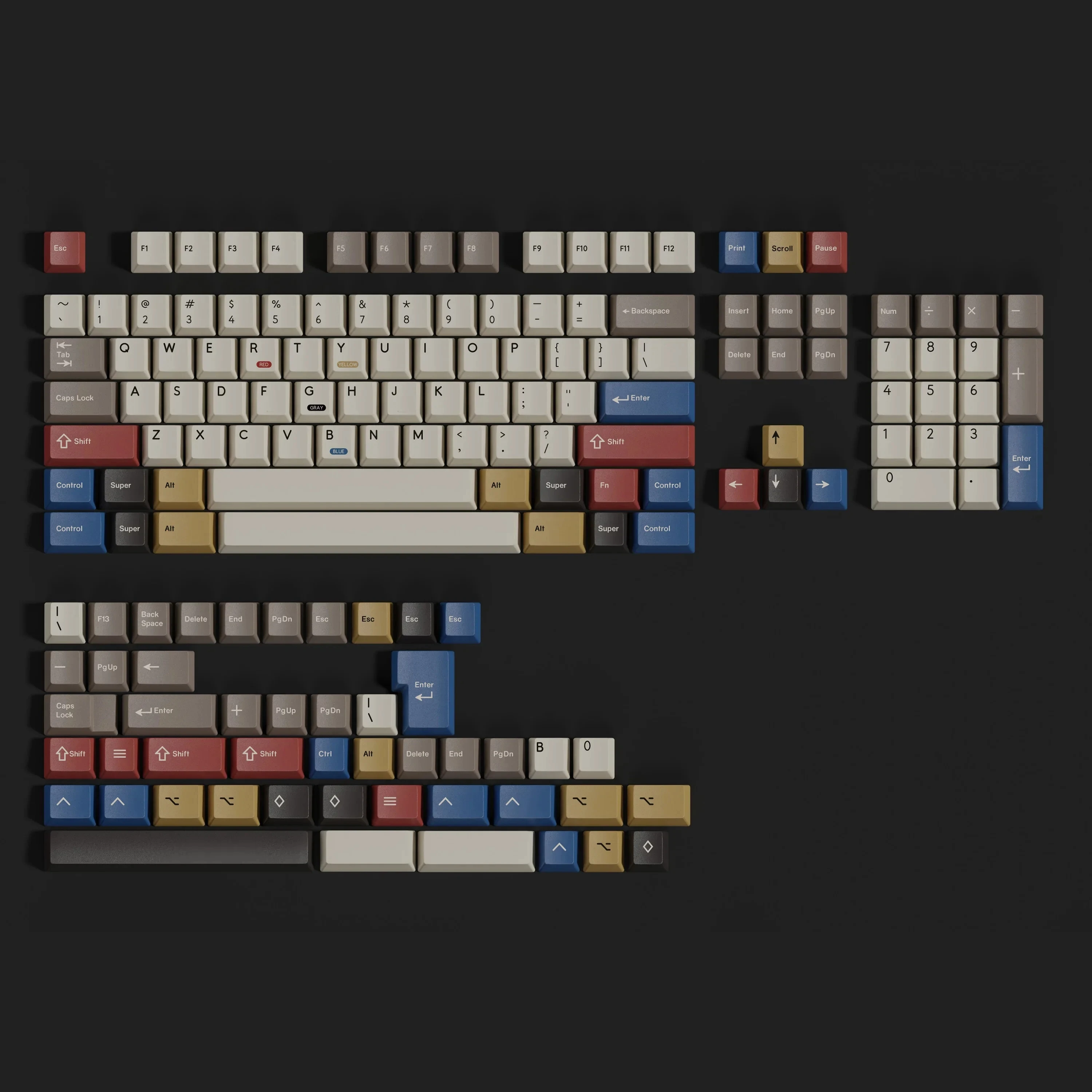GMK-teclas de perfil de cereza Retro 159, Material Dye Sub PBT para interruptor mecánico, teclado, Barra espaciadora dividida, 100 teclas