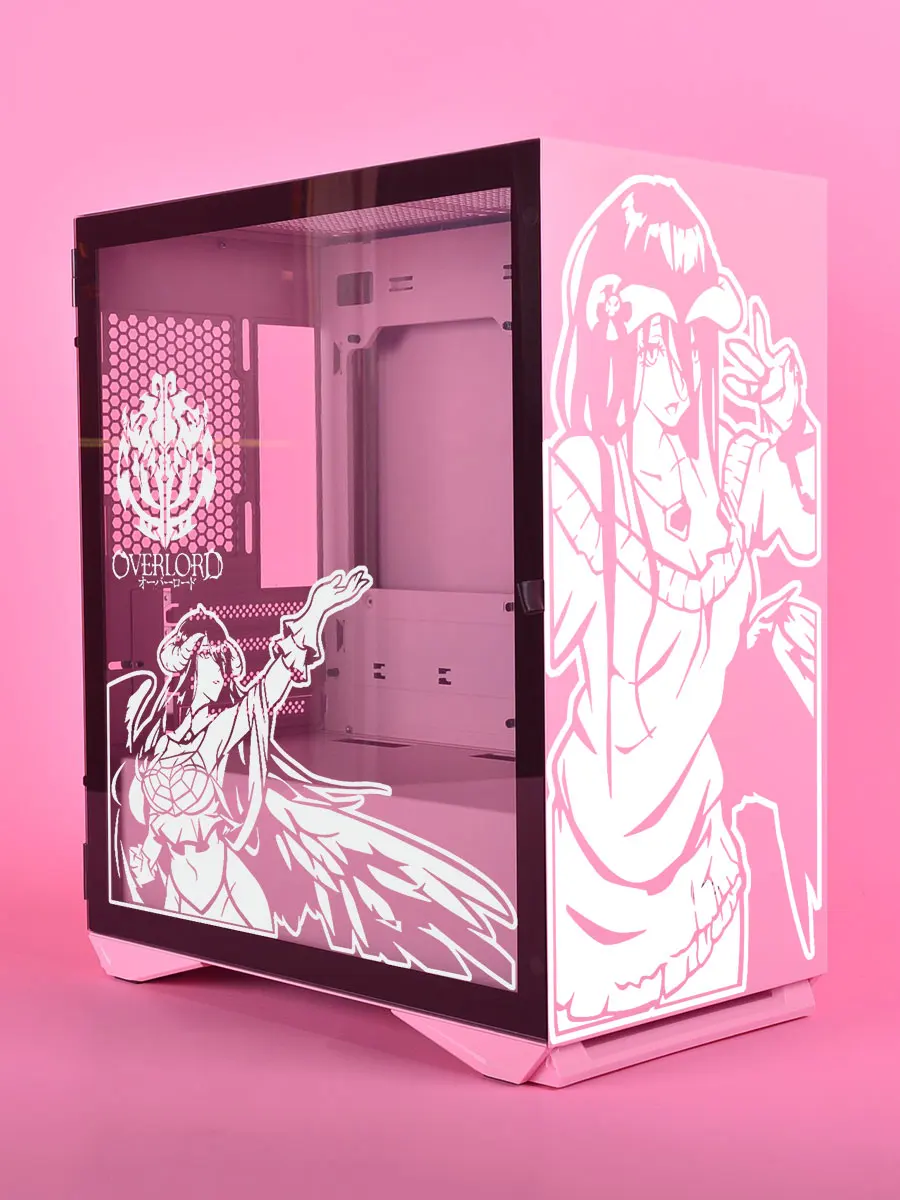 Overlord Anime pegatinas de vinilo para caja de PC, calcomanías Deor de dibujos animados japoneses para la piel del chasis de la computadora Atx, pegatina hueca - imagen 2
