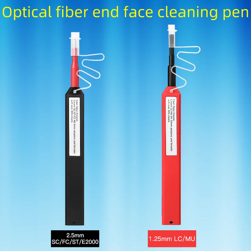 Bolígrafo de limpieza facial de fibra óptica SC FC ST E2000 (2,5mm)/LC MU (1,25mm) (opcional), Herramientas de limpieza de conectores de fibra óptica con un clic