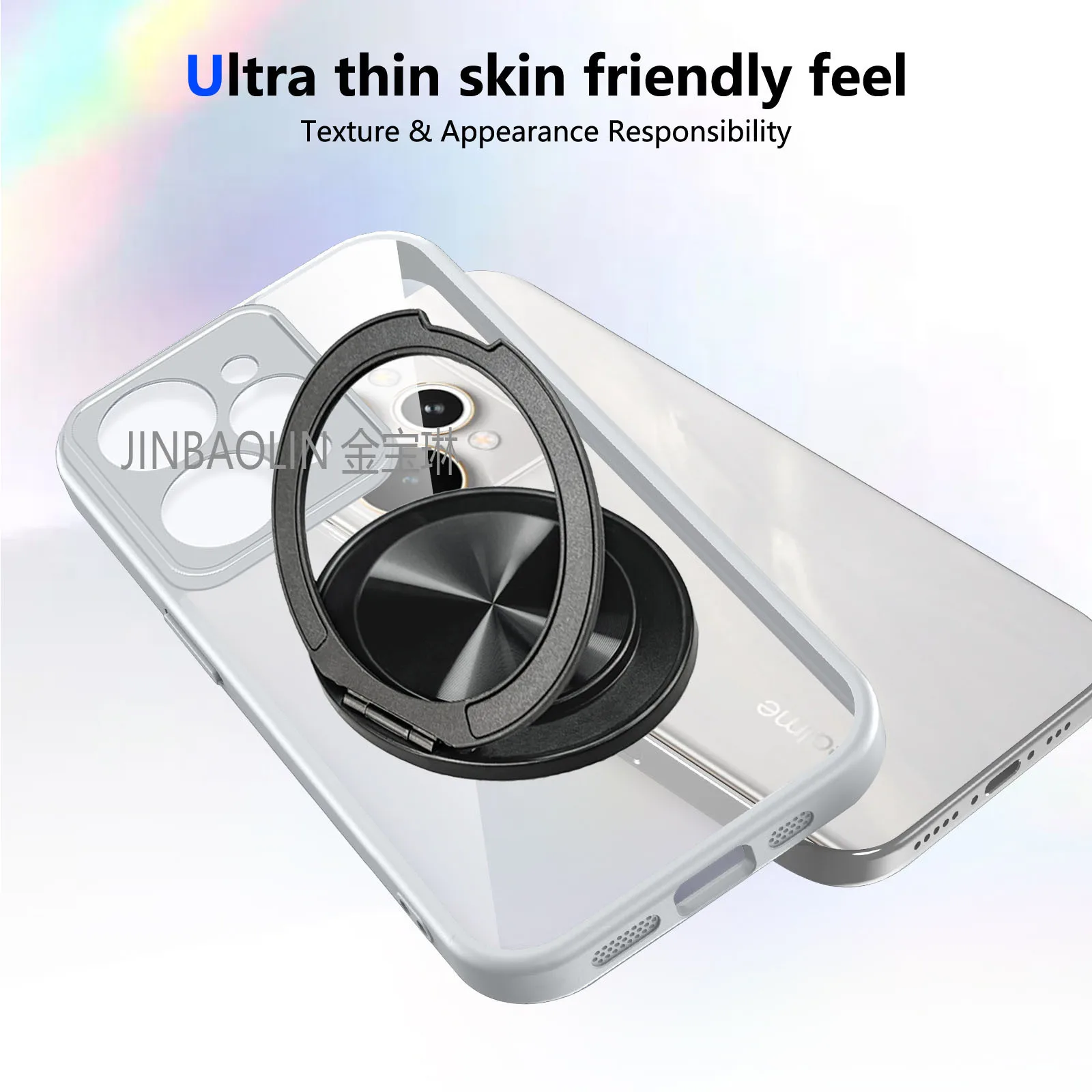 Funda mate delgada de lujo para Magsafe para Realme 15 Pro PC TPU armadura híbrida soporte de anillo giratorio cubierta de carga inalámbrica magnética - imagen 4