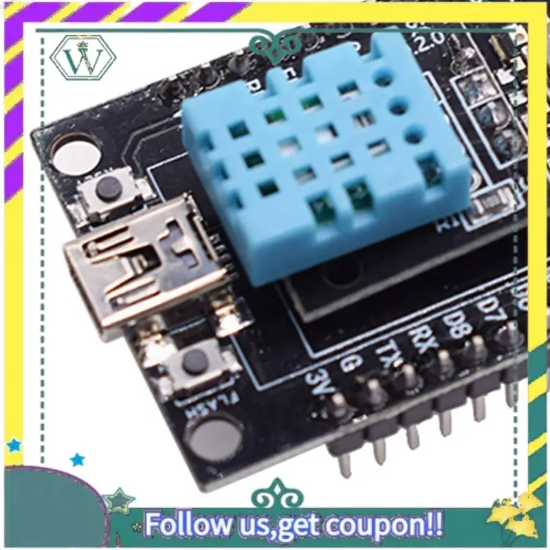 Nueva versión DHT11, Sensor de temperatura y humedad, placa de desarrollo CH340, módulo de puerto serie Wifi extendido ESP8266, fácil de usar - imagen 4