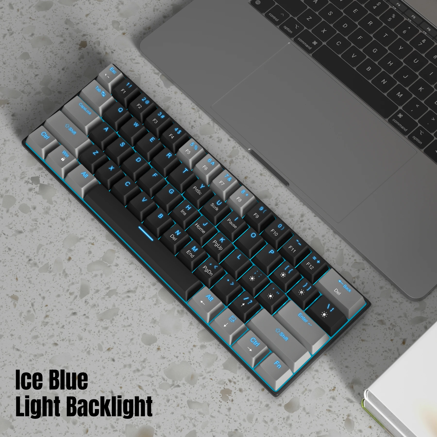 MageGee MK-Star61 60% Teclado mecánico para jugar 61 teclas azul marino retroiluminado pequeño compacto portátil 60 por ciento teclado para juegos Gamer - imagen 5