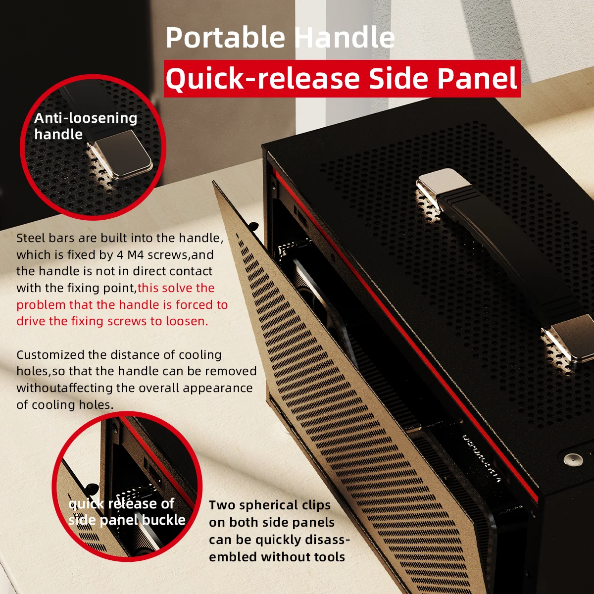 Mechanic Master iF11 caja de ordenador 12.1L portátil 67mm radiador de perfil bajo estructura A4 Mini chasis ITX caja de PC caja de ordenador - imagen 5