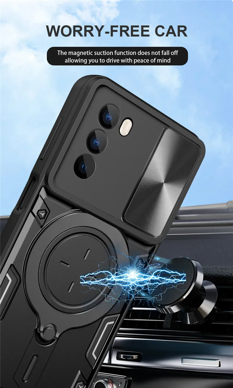 Funda magnética para Motorola Moto G22, G32, G52, G62, G72, soporte de anillo, armadura a prueba de golpes, fundas de teléfono para Moto E22, E22i, E32, E32S - imagen 2