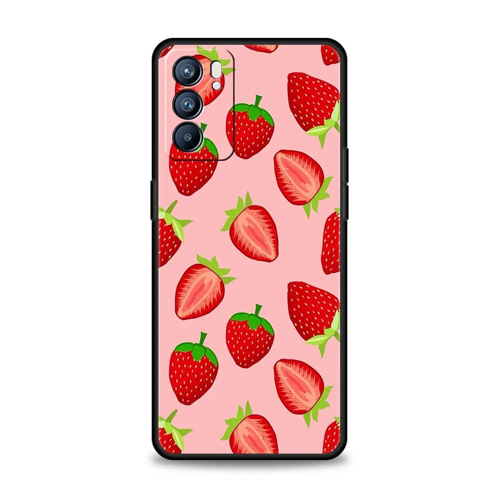 Funda para Oppo Reno13 Reno12 Reno11 F Reno10 Pro A54 A53 A95 A76 A74 A57 A98 A80 A79 5G A78 4G, funda con diseño de flores y zumo de frutas - imagen 2