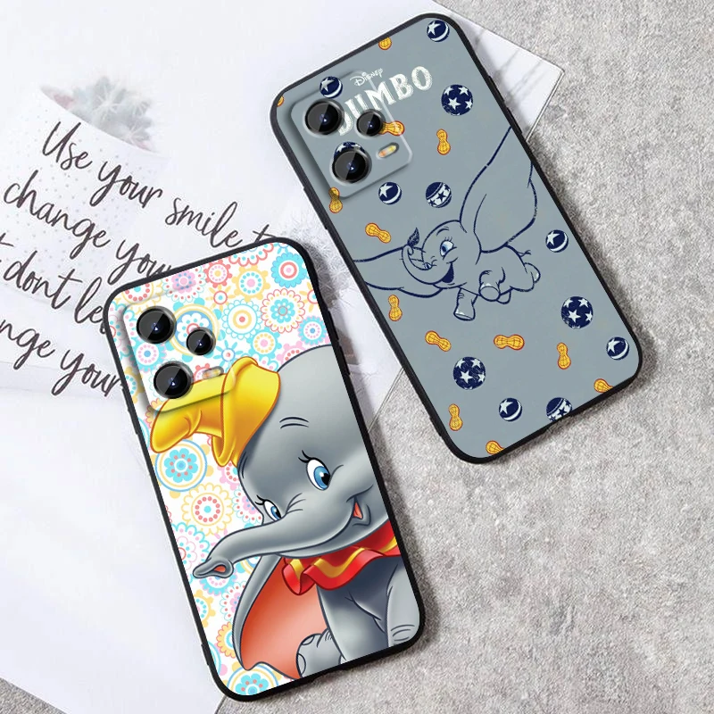 Disney Dumbo funda trasera negra para Xiaomi Redmi Note 13 12R 12 12S Turbo 11 11T 11S 10 10S Pro Plus 5G - imagen 4