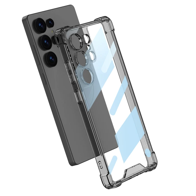 Funda S25 Ultra Airbag a prueba de golpes, funda acrílica transparente para Samsung Galaxy S24 FE S25 Ultra, protección de cámara, funda transparente para PC - imagen 4