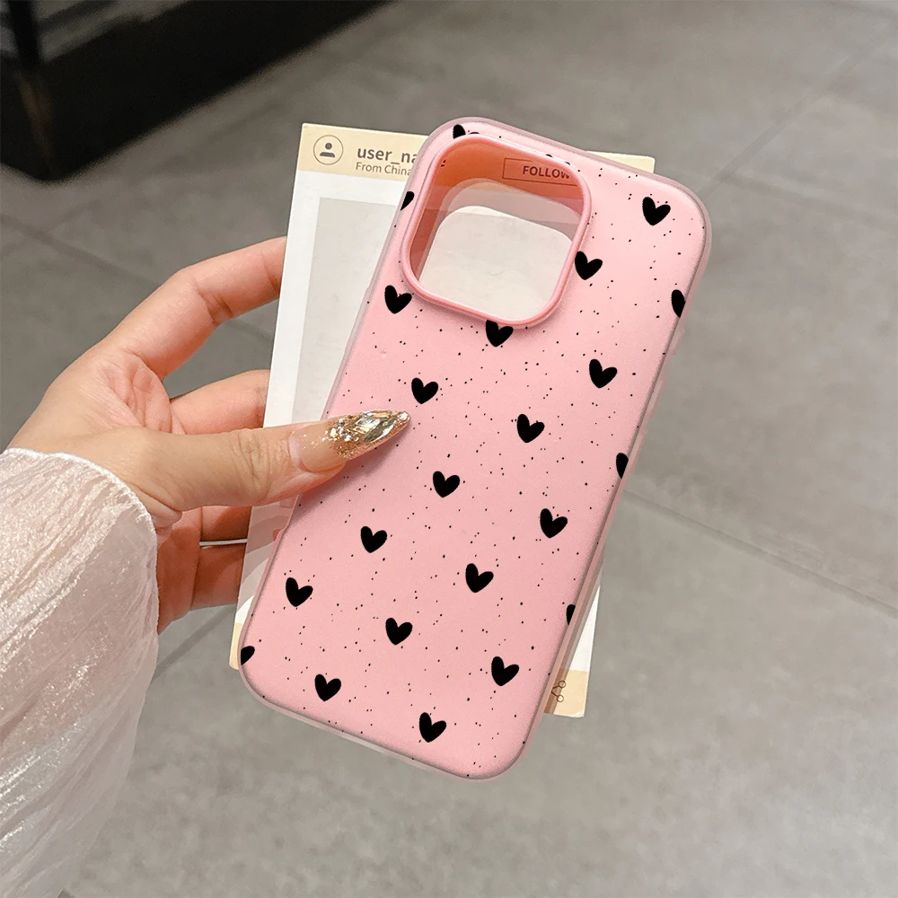 Funda de teléfono de caramelo mate con lunares y corazón negro para Honor 400 Lite 400 Pro Magic 6 90 Lite 5G Honor X7B X9B, funda suave antigolpes - imagen 5