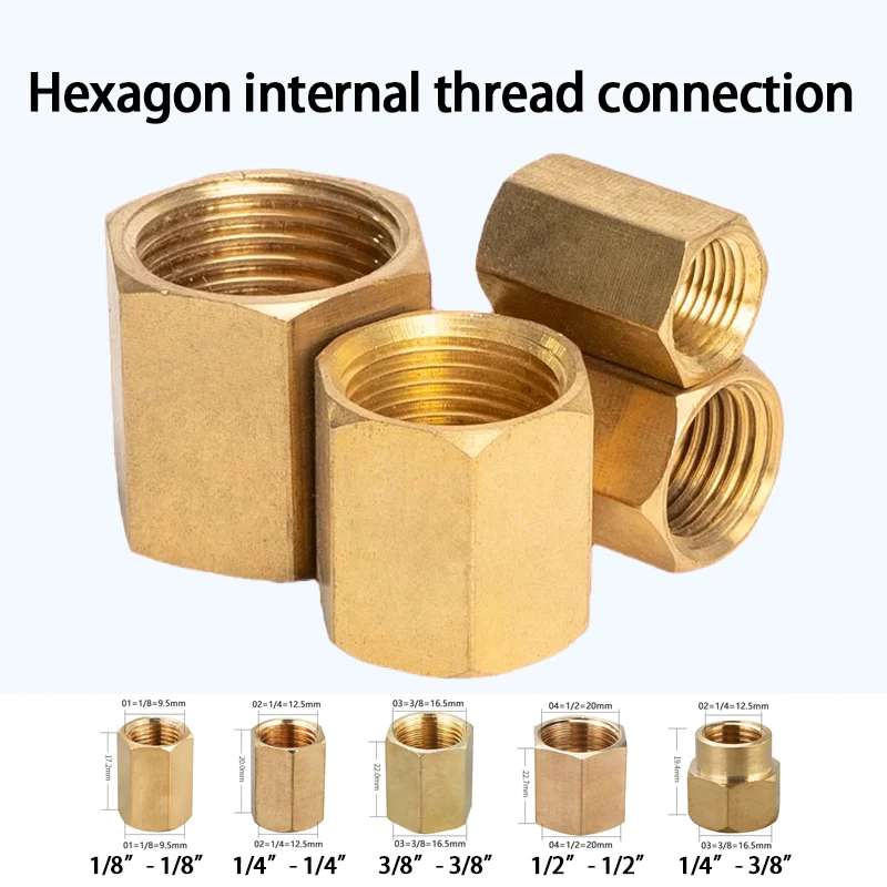 Cable interno Hexagonal de núcleo pasante conectado directamente al conector neumático, 10 piezas, alta calidad, Copper1/8 "1/4" 3/8 "1/2"
