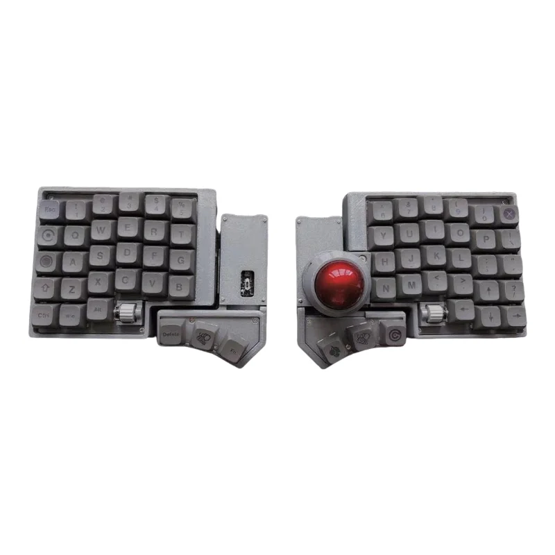 CCK-BALL Kit de teclado Trackball dividido inalámbrico ZMK/QMK teclados para juegos de ángulo ajustable intercambiables en caliente personalizados con rueda de desplazamiento