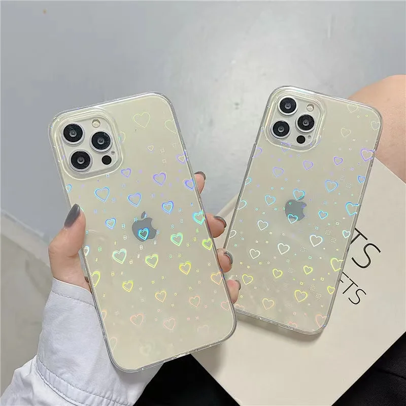 Funda de TPU con láser de corazón de amor para Samsung Galaxy A52 S A51 A32 A50 A53 A12 A13 A10 A20 A30 A21S A31 M31 A02S A33 A22 4G A11 - imagen 2