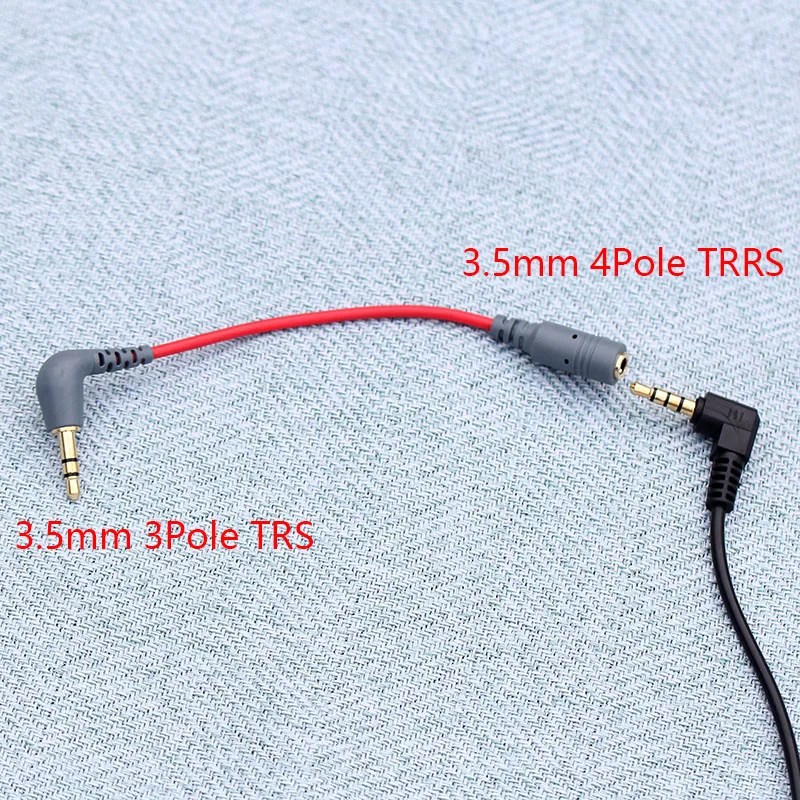 Cable TRRS hembra a TRS macho de 3,5mm, adaptador en ángulo de 90 grados para micrófono, micrófonos tipo VIDEOMIC - imagen 3