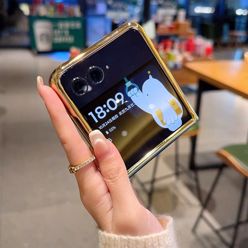 Para Motorola Razr 50 Ultra funda de lujo de cuero PU moda revestimiento de piel funda protectora trasera para Moto Razr 50 50Ultra Shell - imagen 5