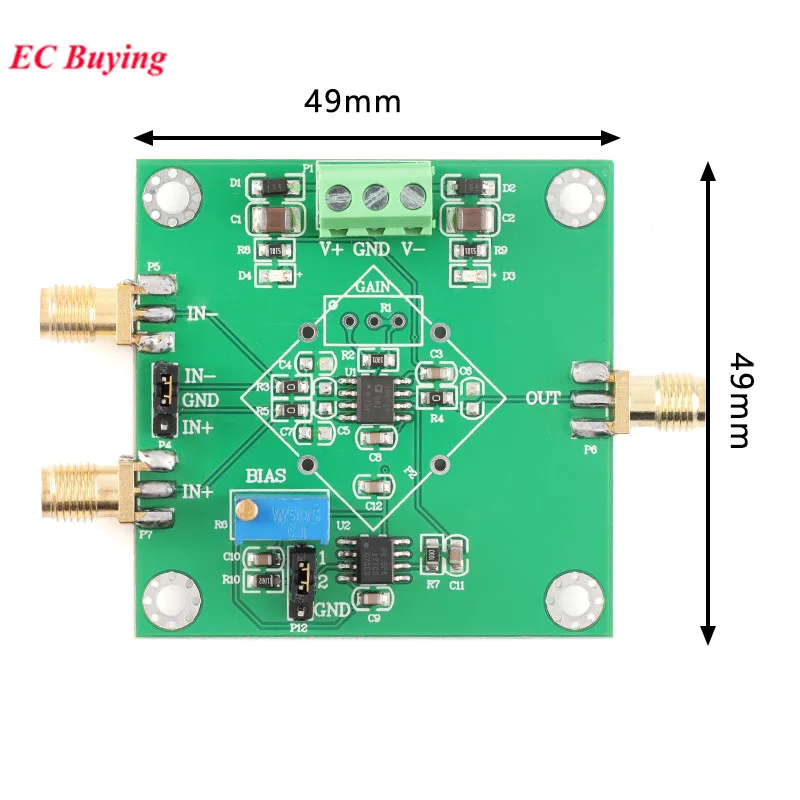 Módulo amplificador de instrumentación de precisión AD8421 AD8429, placa amplificadora de voltaje Millivolt de señal, Terminal único/diferencial - imagen 4