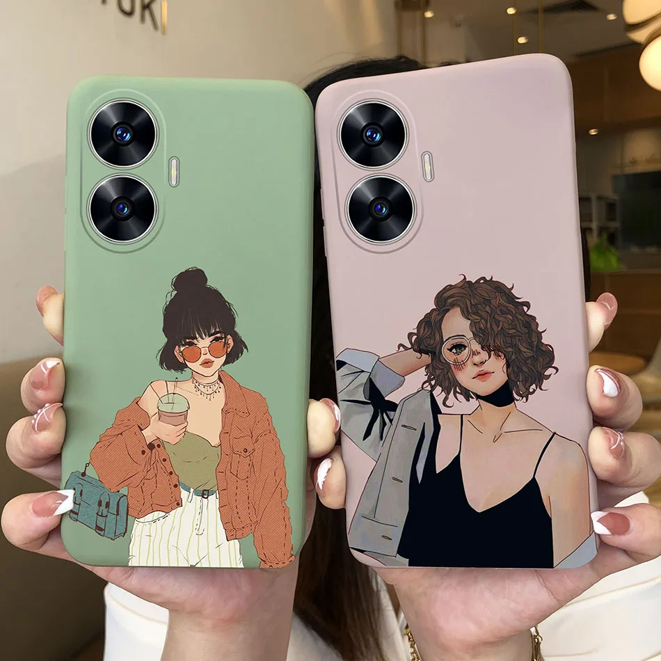 Fundas de teléfono para Oppo Realme C55 4G, cubierta protectora de silicona mate con etiqueta de moda para RealmeC55, Realme, C 55, RealmeC 55 - imagen 2