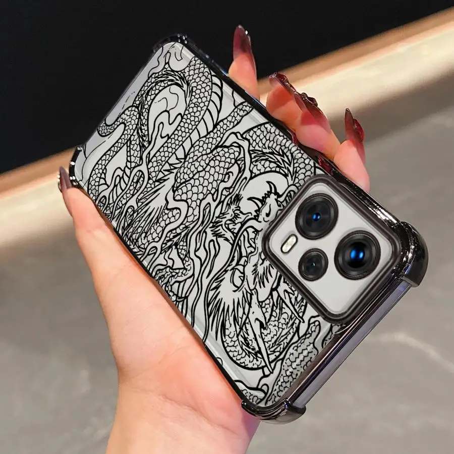 Cool Chinese Loong-funda de teléfono para Xiaomi Redmi Note 10 Lite 11s 9S 10s 14 Pro Plus 11 12 13 10 Pro, funda transparente - imagen 2